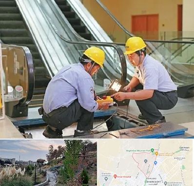 نصاب پله برقی در باغستان کرج