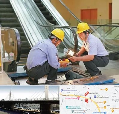 نصاب پله برقی در پارک وی