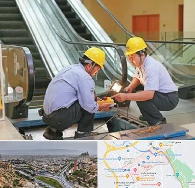 نصاب پله برقی در معالی آباد شیراز