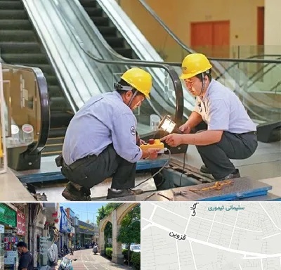 نصاب پله برقی در خیابان قزوین