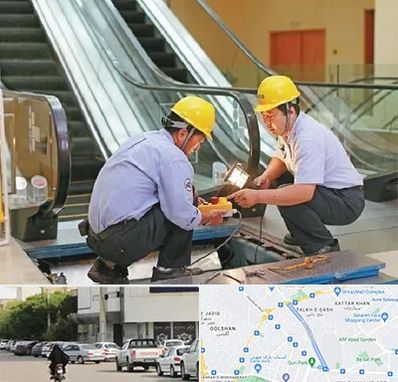 نصاب پله برقی در قدوسی شرقی شیراز