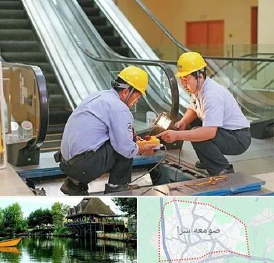 نصاب پله برقی در صومعه سرا