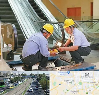 نصاب پله برقی در جنوب تهران