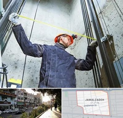 نصاب آسانسور در خیابان جمالزاده