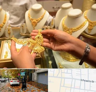 طلا فروشی در خیابان فلسطین