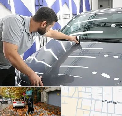 کارشناس رنگ خودرو در خیابان فلسطین