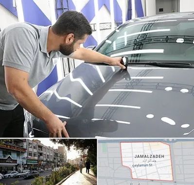 کارشناس رنگ خودرو در خیابان جمالزاده