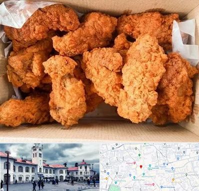 مرغ سوخاری در میدان شهرداری رشت