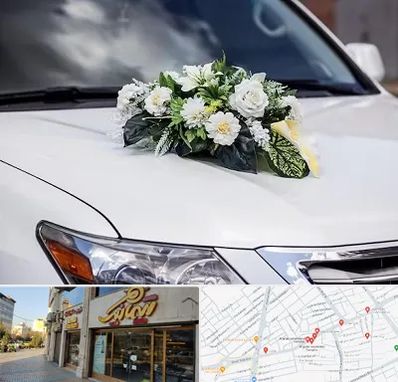 گل آرایی ماشین عروسی در عطاران قم
