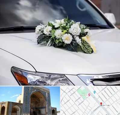 گل آرایی ماشین عروسی در مصلی مشهد