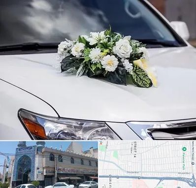 گل آرایی ماشین عروسی در بلوار ابوذر