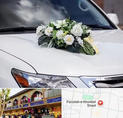 گل آرایی ماشین عروسی در 15 خرداد