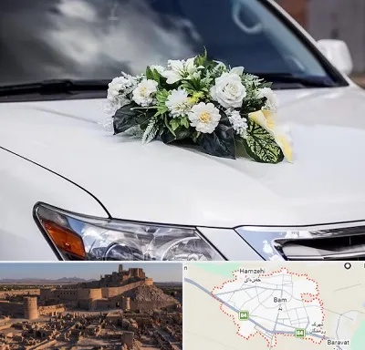 گل آرایی ماشین عروسی در بم