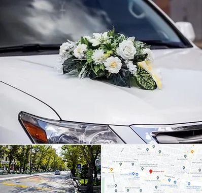 گل آرایی ماشین عروسی در میرداماد