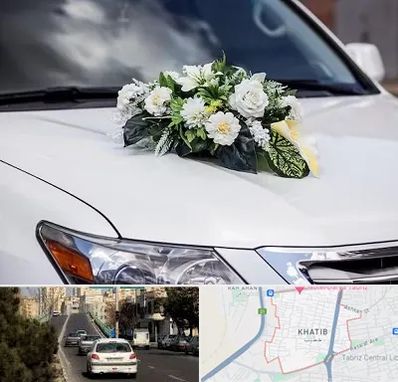 گل آرایی ماشین عروسی در خطیب تبریز