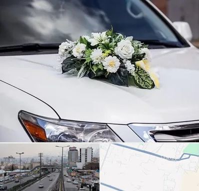 گل آرایی ماشین عروسی در بلوار ارتش