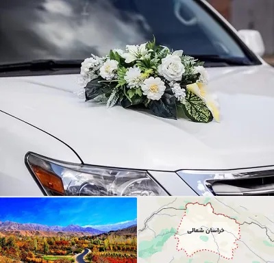 گل آرایی ماشین عروسی در خراسان شمالی