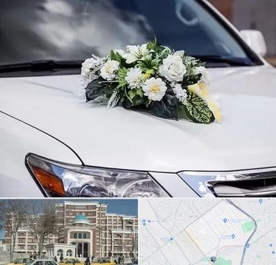 گل آرایی ماشین عروسی در طلاب مشهد