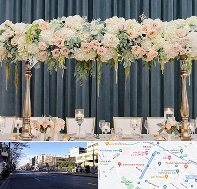 گل آرایی تالار در خیابان ملاصدرا شیراز