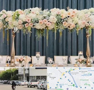 گل آرایی تالار در قدوسی شرقی شیراز