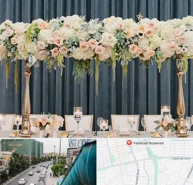 گل آرایی تالار در بلوار فرحزادی
