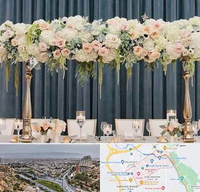 گل آرایی تالار در معالی آباد شیراز