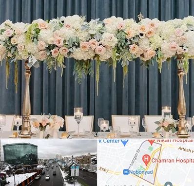 گل آرایی تالار در اقدسیه