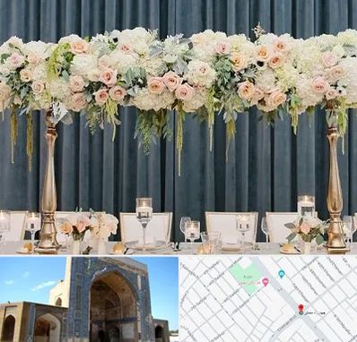 گل آرایی تالار در مصلی مشهد