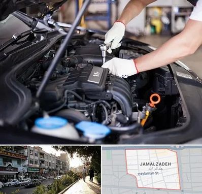 تعمیرگاه ماشین های خارجی در خیابان جمالزاده