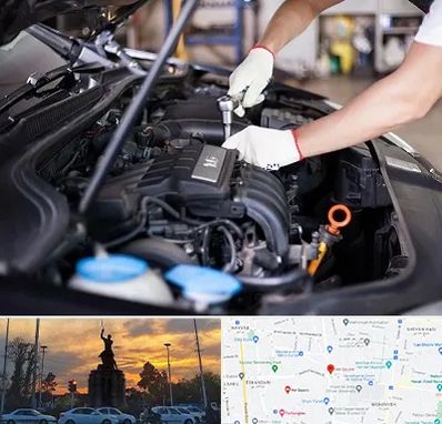 تعمیرگاه ماشین های خارجی در میدان حر