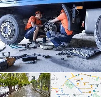 تعمیرگاه ماشین سنگین در خیابان ارم شیراز