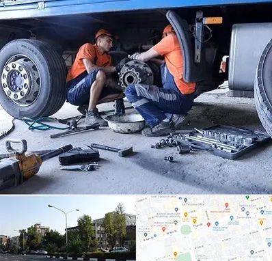 تعمیرگاه ماشین سنگین در میدان کاج