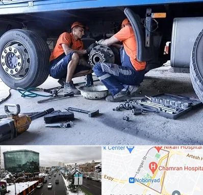 تعمیرگاه ماشین سنگین در اقدسیه 