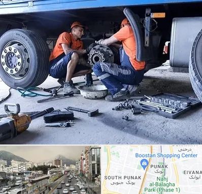 تعمیرگاه ماشین سنگین در پونک 