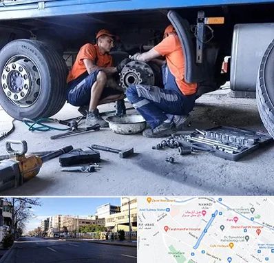 تعمیرگاه ماشین سنگین در خیابان ملاصدرا شیراز