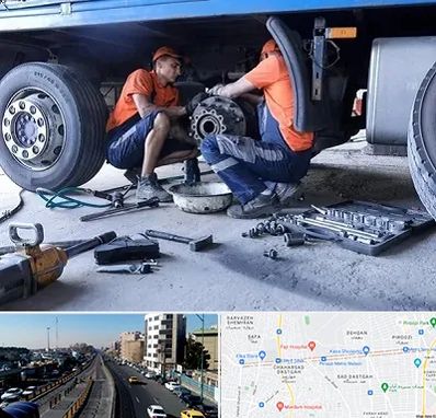 تعمیرگاه ماشین سنگین در پیروزی 