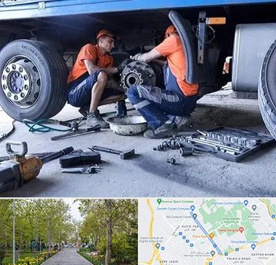 تعمیرگاه ماشین سنگین در قدوسی غربی شیراز