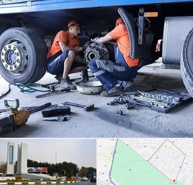 تعمیرگاه ماشین سنگین در بلوار فلسیطین مشهد