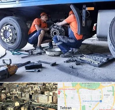 تعمیرگاه ماشین سنگین در مرزداران 