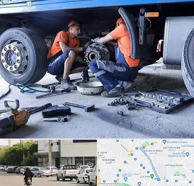 تعمیرگاه ماشین سنگین در قدوسی شرقی شیراز