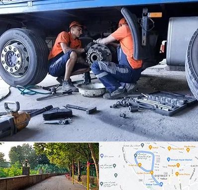 تعمیرگاه ماشین سنگین در فلکه گاز رشت