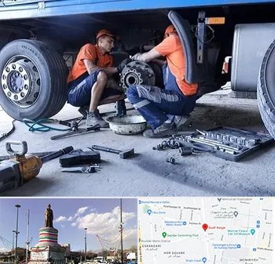 تعمیرگاه ماشین سنگین در کارگر جنوبی