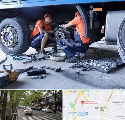 تعمیرگاه ماشین سنگین در ظفر 