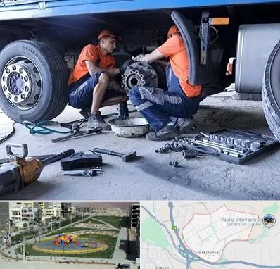 تعمیرگاه ماشین سنگین در مرزداران تبریز