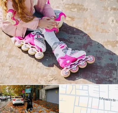 مربی اسکیت در خیابان فلسطین