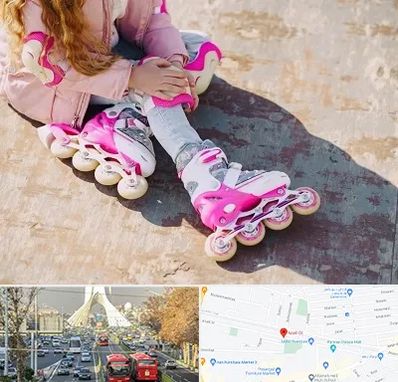 مربی اسکیت در خیابان آزادی