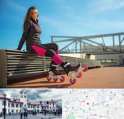 مربی اسکیت خانم در میدان شهرداری رشت