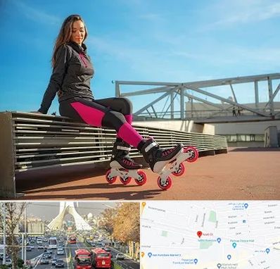 مربی اسکیت خانم در خیابان آزادی