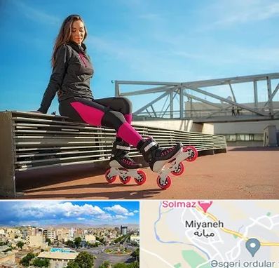 مربی اسکیت خانم در میانه