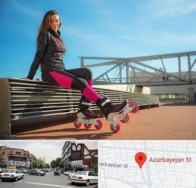 مربی اسکیت خانم در خیابان آذربایجان